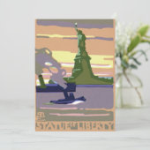Carte Statue de la Liberté à New York, Voyage Rétro (Debout devant)