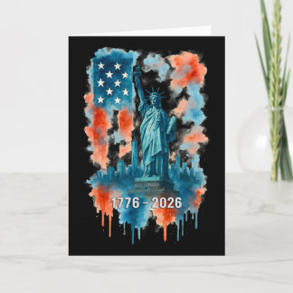 Carte Statue de la Liberté Drapeau 250 Ans 1776-2026 250