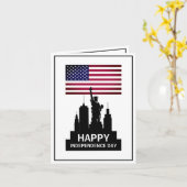 Carte Statue de la Liberté, Fête de l'Indépendance (Fleur jaune)