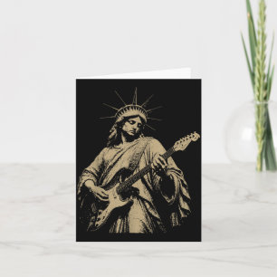 Carte Statue de la Liberté jouant de la guitare le 4 jui