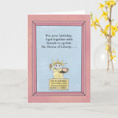 Carte Statue de la liberté mise à jour - anniversaire (Fleur jaune)