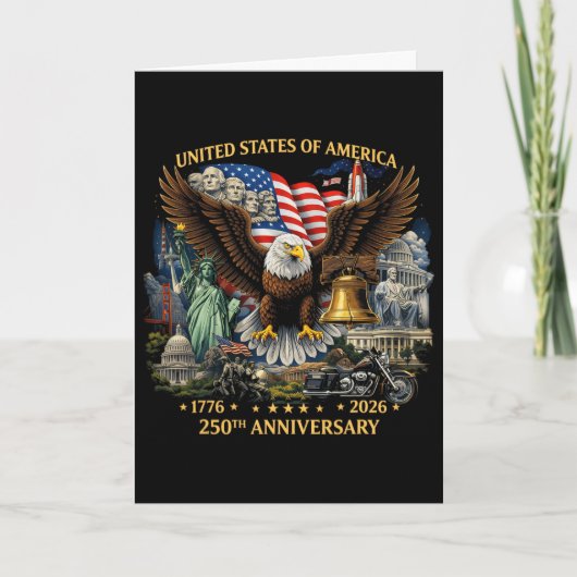Carte Statue de la Liberté monuments américains 250 ans (Devant)