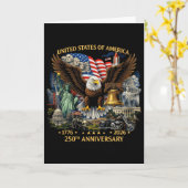 Carte Statue de la Liberté monuments américains 250 ans (Fleur jaune)