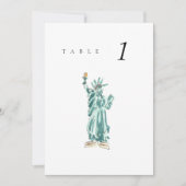 Carte Statue de la Liberté New York Mariage Numéro de ta (Devant)