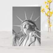 Carte Statue de la Liberté noir et blanc (Fleur jaune)