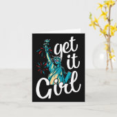 Carte Statue De La Liberté Obtenez Il Fille Drapeau Amér (Fleur jaune)