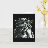 Carte Statue De La Liberté Pleurant Anti Trump Résistez  (Fleur jaune)