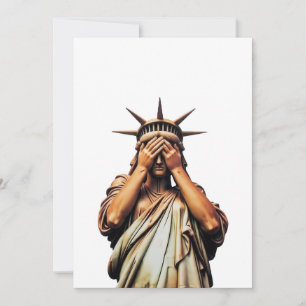 Carte Statue de la Liberté se couvrant le visage de hont