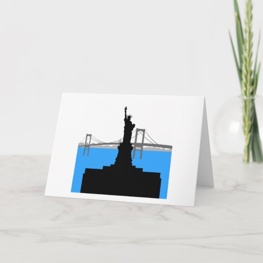 Carte Statue de la Liberté Silhouette New York Skyline (Devant)