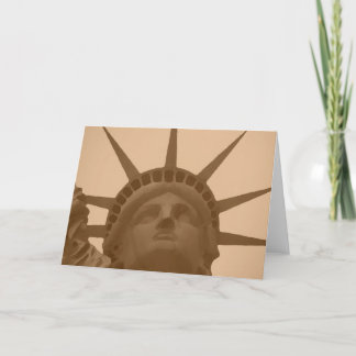 Carte Statue de la Liberté ton sépia vintage