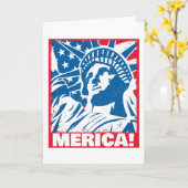 Carte Statue de la Liberté USA Fête de l'Indépendance de (Fleur jaune)