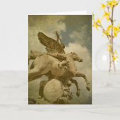 Carte Statue de l'ange et du cheval (Fleur jaune)