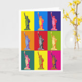 Carte Statue de Liberty Pop Art (Fleur jaune)