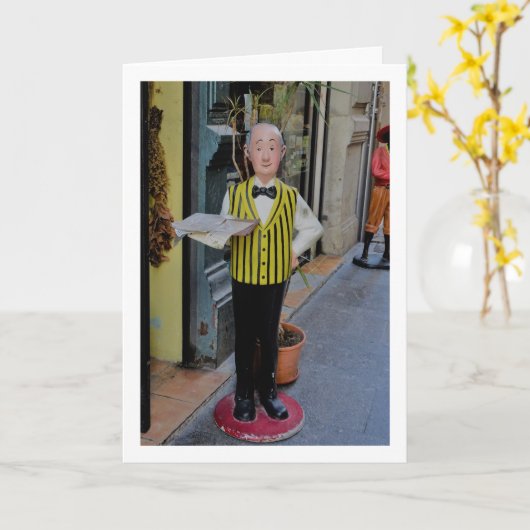 Carte Statue de rue espagnole, ville de Valence, Espagne (Fleur jaune)