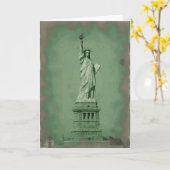 Carte Statue d'effet de photo de la liberté endommagée (Fleur jaune)