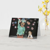 Carte Statue d'or de la Liberté pour le 4 juillet (Fleur jaune)