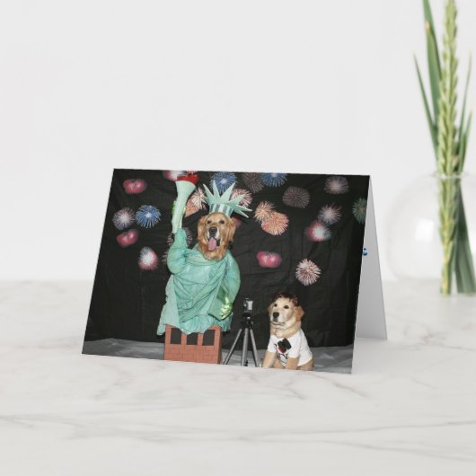 Carte Statue d'or de la Liberté pour le 4 juillet (Devant)