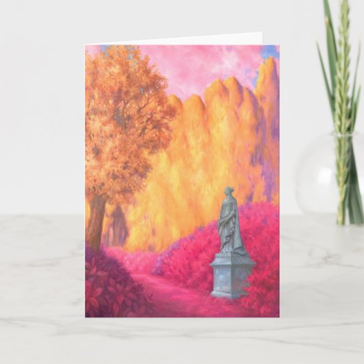 Carte "Statue in a Garden." Greeting Card (Devant)