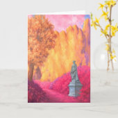 Carte "Statue in a Garden." Greeting Card (Fleur jaune)