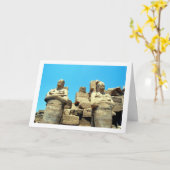 Carte Statues Antiques à Louxor, Égypte, (Fleur jaune)