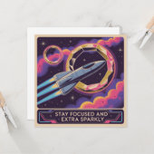 Carte Stay Focused And Extra Sparkly (Devant/Arrière en situation)