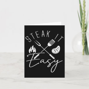 Carte Steak It Easy Funny Barbecue Grilling Fête des pèr