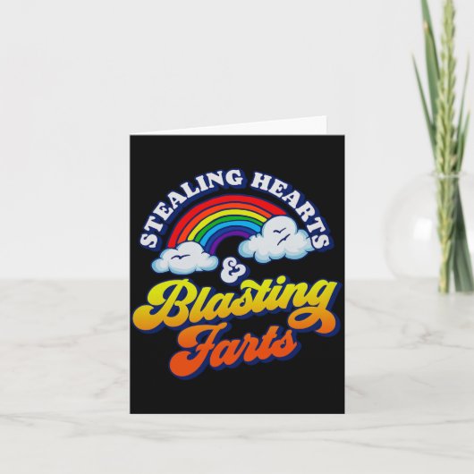 Carte Stealing Hearts & Blasting Farts Funny Rainbow (Devant)