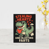 Carte Stealing Hearts And Blasting Farts Trex Childrens (Fleur jaune)