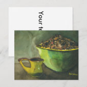 Carte Steaming Morning Cup Cup of Coffee Bowl Coffee Bea (Devant / Derrière)