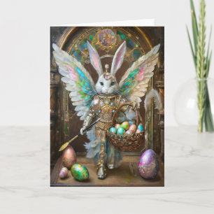 Carte Steampunk Bunny de Pâques Ange Chevalier