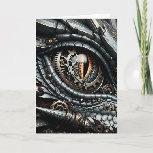 Carte Steampunk Dragon Eye Closeup Flirty (Devant)