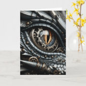 Carte Steampunk Dragon Eye Closeup Flirty (Fleur jaune)