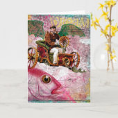 Carte Steampunk Dream Anniversaire (Fleur jaune)