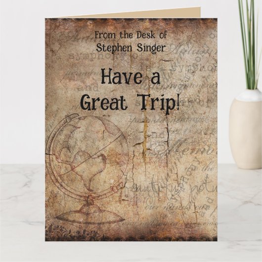 Carte Steampunk Globe Travel Journal Papier (Devant)