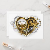 Carte Steampunk Heart with a Manometer (Devant/Arrière en situation)