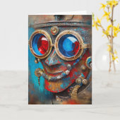 Carte Steampunk Le Portrait Homme Tin avec Citation (Fleur jaune)