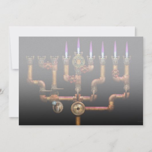 Carte Steampunk - Plomberie - Éclairage de la Menorah (Devant)