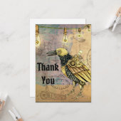 Carte Steampunk Raven Merci (Devant/Arrière en situation)