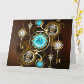 Carte Steampunk Rusty Background (Fleur jaune)