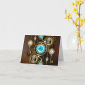 Carte Steampunk Rusty Background (Fleur jaune)