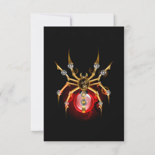 Carte Steampunk spider on black