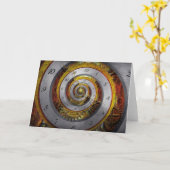 Carte Steampunk - spirale - temps infini (Fleur jaune)