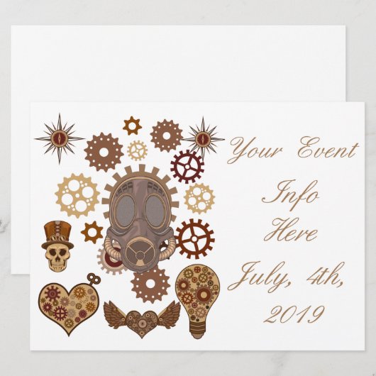 Carte Steampunk Thème Thunder_Cove (Devant / Derrière)