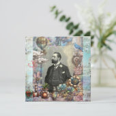 Carte Steampunk Victorian Man et son rêve Merci (Debout devant)