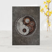 Carte Steampunk Yin Yang (Fleur jaune)