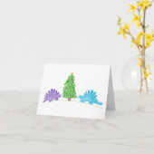 Carte Stegosaurus De L'Arbre De Noël (Fleur jaune)