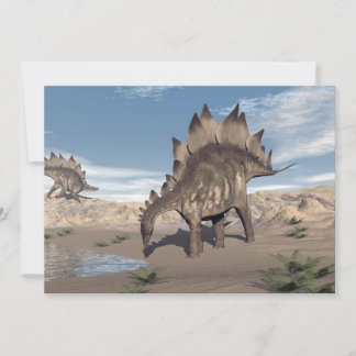 Carte Stegosaurus près de l'eau - rendu 3D