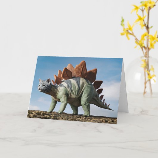 Carte Stegosaurus Tabby (Fleur jaune)