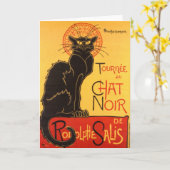 Carte Steinlen : Conversation Noir (Fleur jaune)