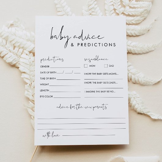 Carte STELLA Baby shower Conseils et prédictions